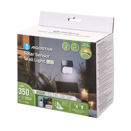 Aigostar - LED Solarna svjetiljka sa senzorom pokreta LED/2,4W/3,7V IP65