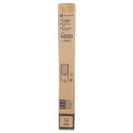 Aigostar - LED solarna ulična lampa s senzorom LED/300W/3,2V 3000/4000/6500K 3600mAh + daljinski upravljač