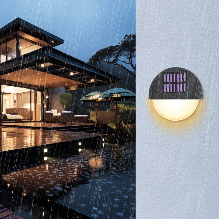 Aigostar - LED Solarna zidna svjetiljka LED/1W/1,2V crna 200 mAh 2700K IP44