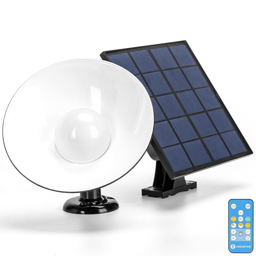 Aigostar - LED Solarna zidna svjetiljka LED/3,2V 3000K/4000K/6500K 5000 mAh IP65 + daljinski upravljač