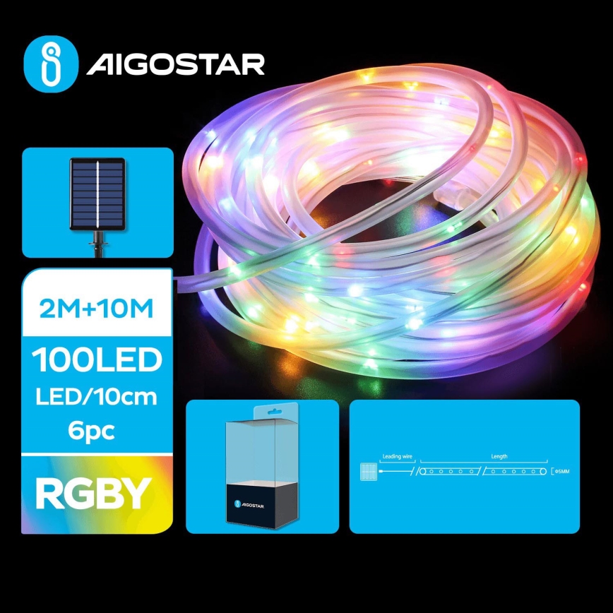 Aigostar - LED Solarne božićne lampice 100xLED/8 funkcija 12m IP65 800 mAh multicolor