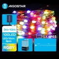 Aigostar - LED Solarne božićne lampice 100xLED/8 funkcija 12m IP65 multicolor 800 mAh