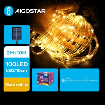 Aigostar - LED Solarne božićne lampice 100xLED/8 funkcija 12m IP65 topla bijela