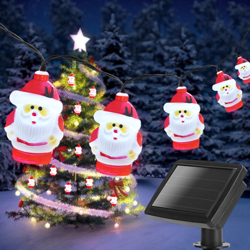 Aigostar - LED Solarne božićne lampice 10xLED/3,8 m IP44 hladna bijela 400 mAh