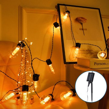 Aigostar - LED Solarne božićne lampice 10xLED/6,5m IP65 topla bijela