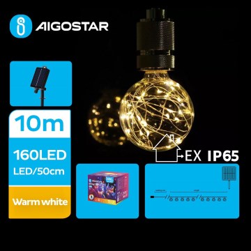 Aigostar - LED Solarne božićne lampice 20xLED/8 funkcija 11,5m IP65 topla bijela