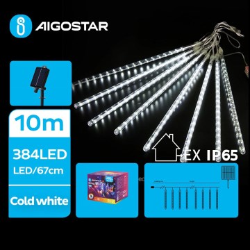 Aigostar - LED Solarne božićne lampice 384xLED/13m IP65 hladna bijela
