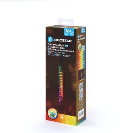 Aigostar - LED Solarne božićne lampice 384xLED/13m IP65 multicolor