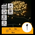 Aigostar - LED solarni božićni lanac 100xLED/8 funkcija 12m IP65 topla bijela 800 mAh