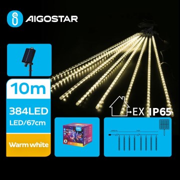Aigostar - LED solarni božićni niz 384xLED/13m 1200 mAh IP65 topla bijela