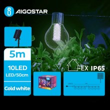 Aigostar - LED Solarni dekorativni lanac 10xLED/8 funkcija 5,5m IP65 hladna bijela
