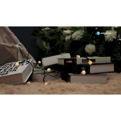 Aigostar - LED Solarni dekorativni lanac 50xLED/8 funkcija 12m IP65 800 mAh topla bijela
