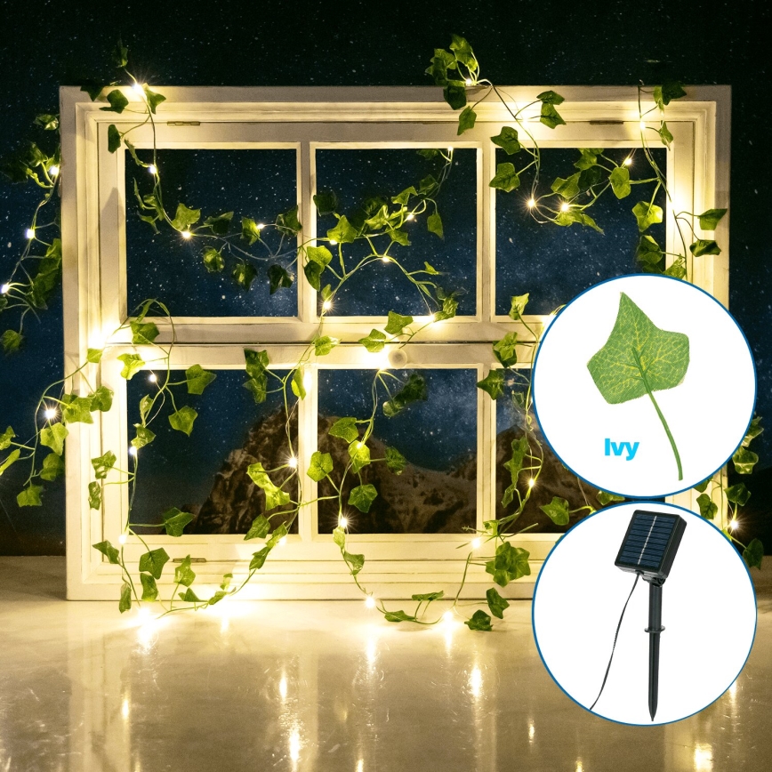 Aigostar - LED Solarni lanac 100xLED/12m IP65 topla bijela bršljan