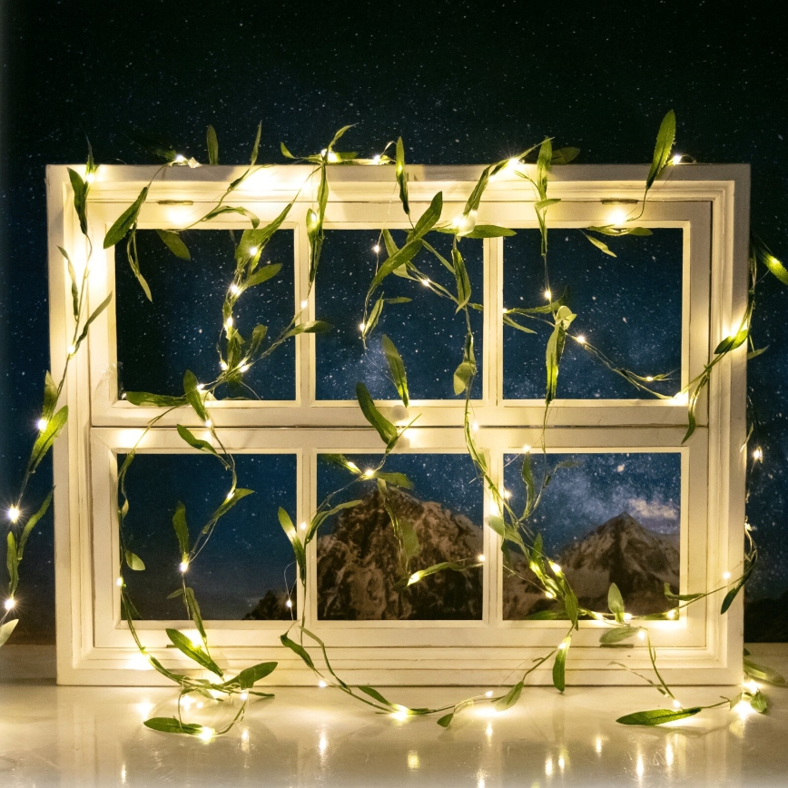 Aigostar - LED Solarni lanac 100xLED/12m IP65 topla bijela olive
