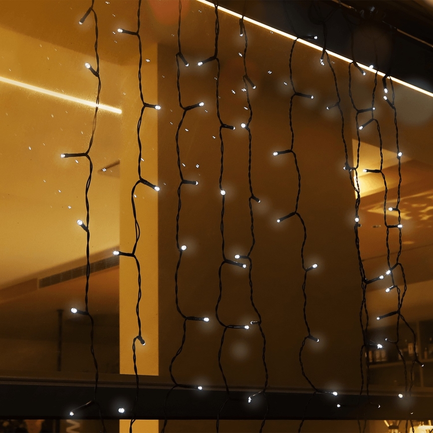 Aigostar - LED solarni niz 100xLED/8 funkcija 4x1m 800 mAh IP65 hladno bijela