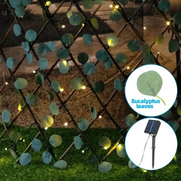 Aigostar - LED Solarni lanac 102xLED/2x0,7m IP65 topla bijela eukaliptus