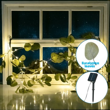 Aigostar - LED Solarni lanac 110xLED/4m IP65 topla bijela eukaliptus