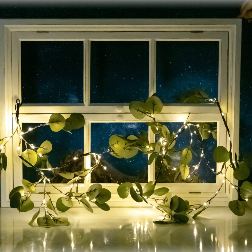 Aigostar - LED Solarni lanac 110xLED/4m IP65 topla bijela eukaliptus