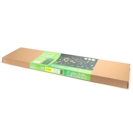 Aigostar - LED Solarni lanac 148xLED/2x1,2m IP65 topla bijela eukaliptus