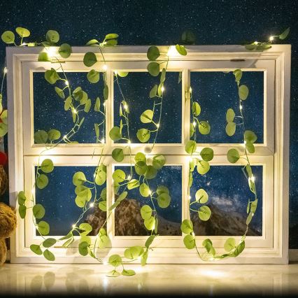 Aigostar - LED Solarni lanac 50xLED/7m IP65 topla bijela eukaliptus