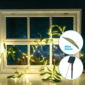 Aigostar - LED Solarni lanac 60xLED/4m IP65 topla bijela olive