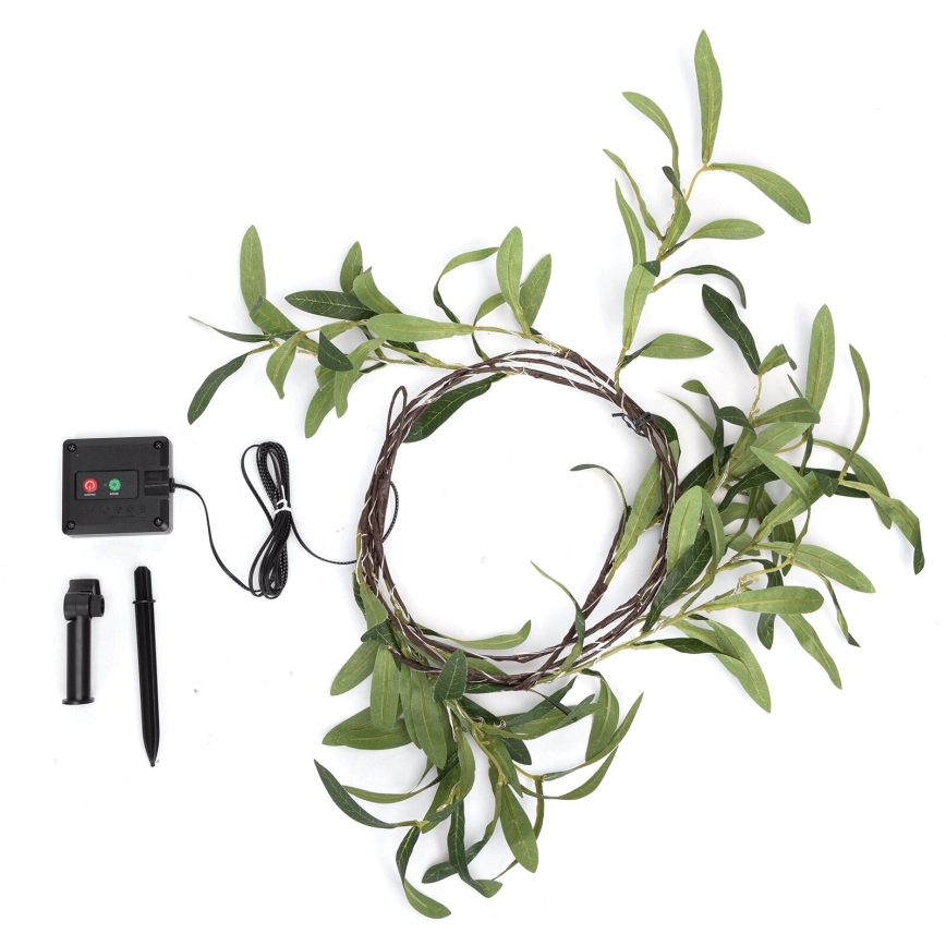 Aigostar - LED Solarni lanac 60xLED/4m IP65 topla bijela olive