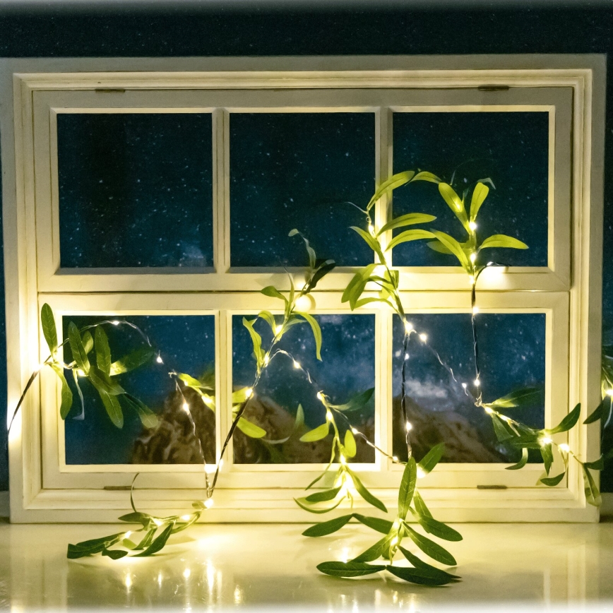 Aigostar - LED Solarni lanac 60xLED/4m IP65 topla bijela olive