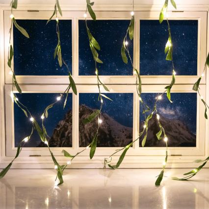 Aigostar - LED Solarni lanac 70xLED/4x1m IP65 topla bijela olive