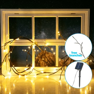 Aigostar - LED Solarni lanac 72xLED/4m IP65 topla bijela grane stabla