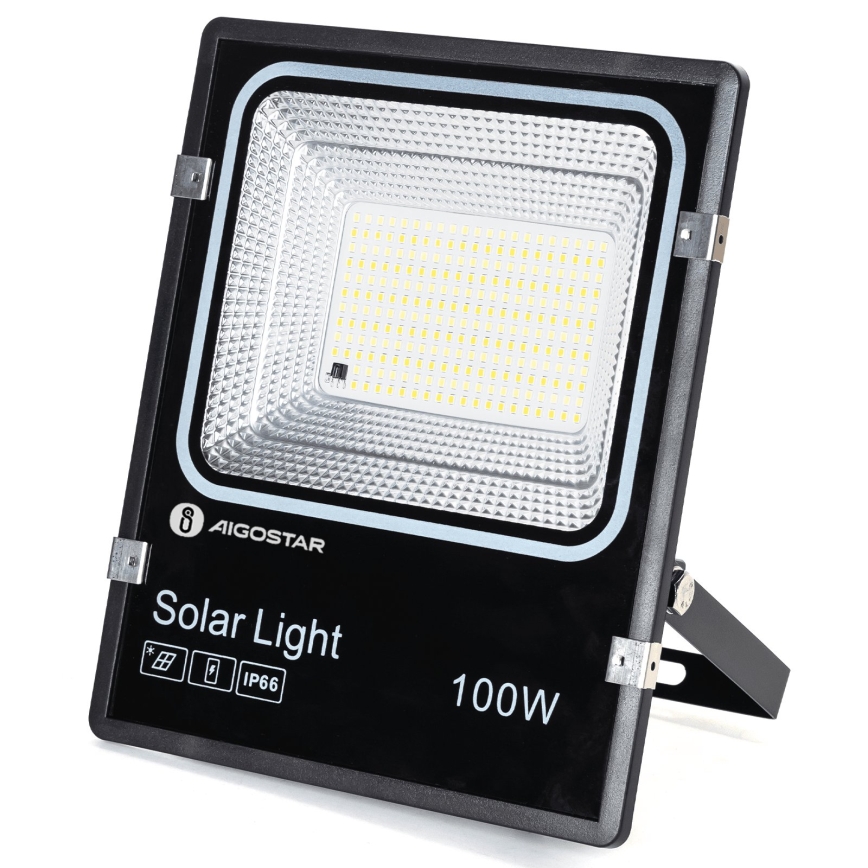 Aigostar - LED Solarni reflektor LED/100W/3,2V 2000mAh 3000K/4000K/6500K IP66 + daljinski upravljač