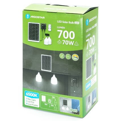 Aigostar - LED solarni luster 2xLED/35W/12V 6000 mAh 6500K IP65 Ø 10 cm + daljinski upravljač