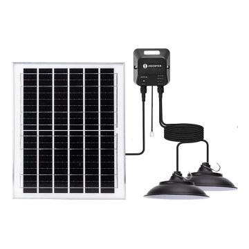 Aigostar - LED solarni luster 2xLED/70W/12V 12000 mAh 6500K IP65 Ø 23,5 cm + daljinsko upravljanje