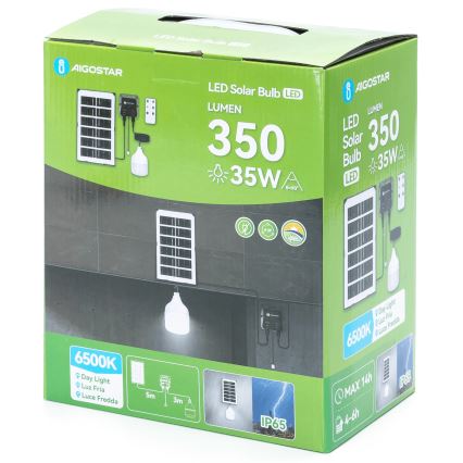 Aigostar - LED solarni luster LED/35W/12V 3000 mAh 6500K IP65 Ø 10 cm + daljinski upravljač