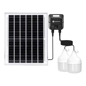 Aigostar - LED solarni luster s senzorom 2xLED/70W/12V 12000 mAh 6500K IP65 promjer 12 cm + daljinski upravljač