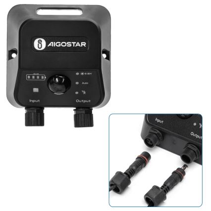 Aigostar - LED solarni luster sa senzorom LED/35W/12V 3000 mAh 6500K IP65 Ø 10 cm + s daljinskim upravljačem