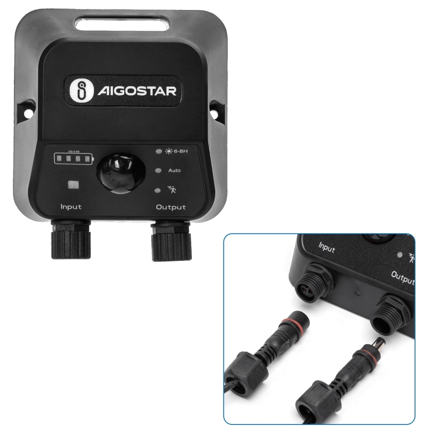 Aigostar - LED solarni luster sa senzorom LED/35W/12V 3000 mAh 6500K IP65 Ø 10 cm + s daljinskim upravljačem