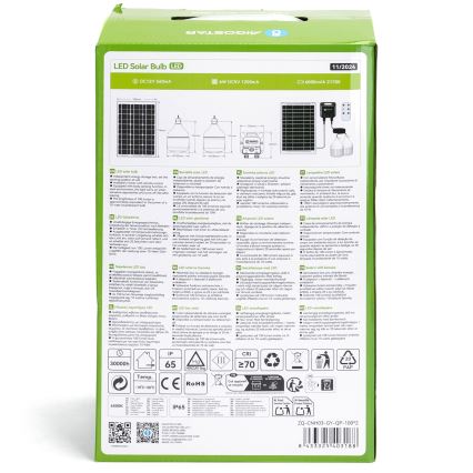 Aigostar - LED Solarni luster sa senzorom 2xLED/35W/12V 6000 mAh 6500K pr. 10 cm + daljinski upravljač