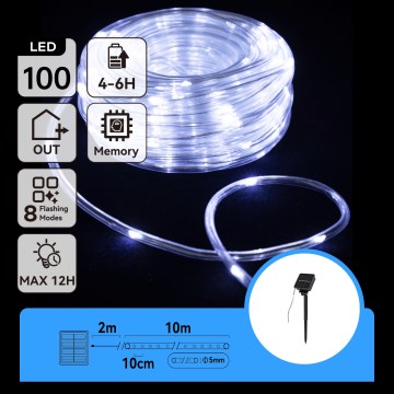 Aigostar - LED Solarni  niz 100xLED/8 funkcija 12m IP65 hladno bijela 800 mAh