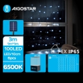 Aigostar - LED solarni niz 100xLED/8 funkcija 4x1m 800 mAh IP65 hladno bijela