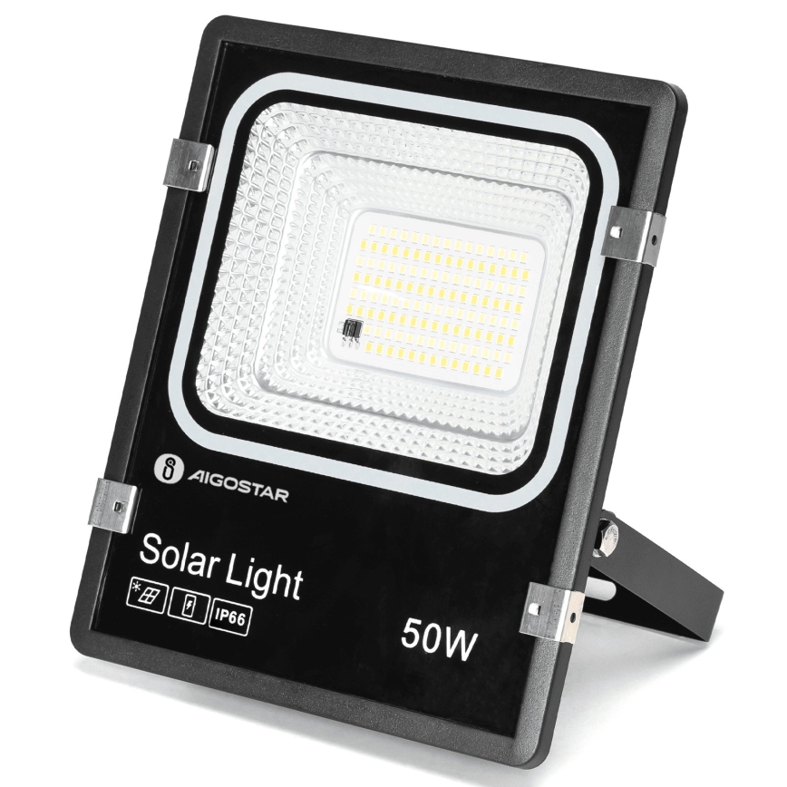 Aigostar - LED solarni reflektor s podesivom svjetlinom LED/50W/3,2V 1200mAh 3000K/4000K/6500K IP66 + daljinski upravljač