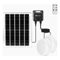Aigostar - LED solarno stropno svjetlo sa senzorom 2xLED/70W/3,7V 12000 mAh IP65 + daljinski upravljač