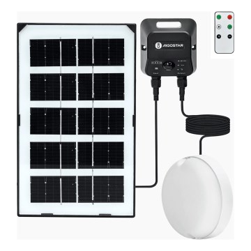 Aigostar - LED solarno stropno svjetlo sa senzorom LED/35W/3,7V 3000 mAh IP65 + daljinski upravljač