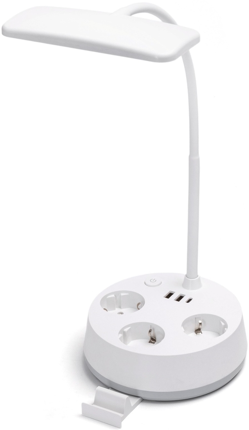 Aigostar - LED stolna lampa s dimmerom, utičnicama i USB LED/4,6W/230V 3000/4000/6500K bijela