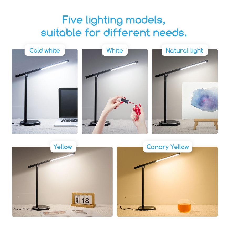 Aigostar - LED stolna lampa s dodirnim prigušivačem LED/8W/230V 3000-6000K crna