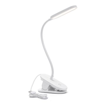 Aigostar - LED stolna lampa s klipom, prigušivač svjetla LED/2,5W/5V bijela