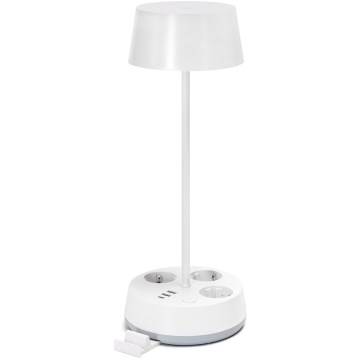 Aigostar - LED stolna lampa s prigušivanjem, s utičnicama i USB LED/4,6W/230V 3000/4000/6500K bijela