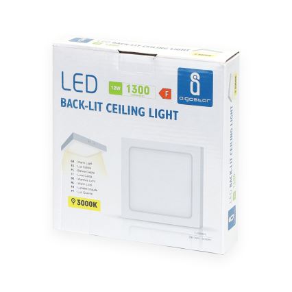 Aigostar - LED Stropna nadgradna svjetiljka LED/12W/230V 17,3x17,3 cm 3000K bijela