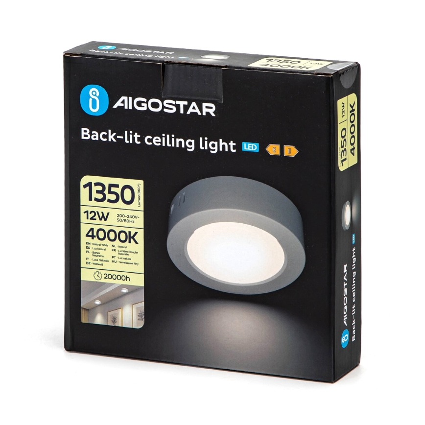 Aigostar - LED Stropna nadgradna svjetiljka LED/12W/230V pr. 17,4 cm 4000K bijela