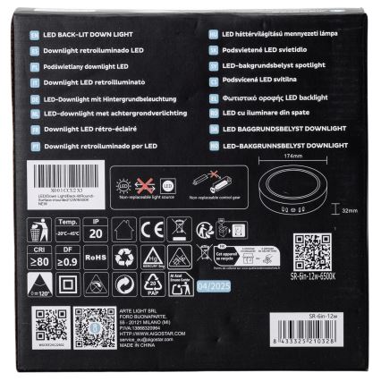 Aigostar - LED Stropna nadgradna svjetiljka LED/12W/230V pr. 17,4 cm 6500K bijela