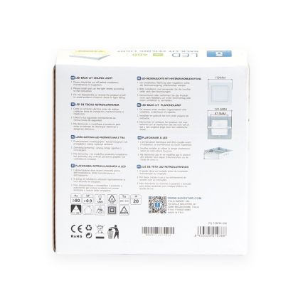 Aigostar - LED Stropna nadgradna svjetiljka LED/6W/230V 12,2x12,2 cm 3000K bijela